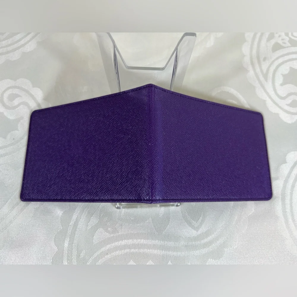 1084: Louis Vuitton Taiga Leather Card Case ID Holder Purple